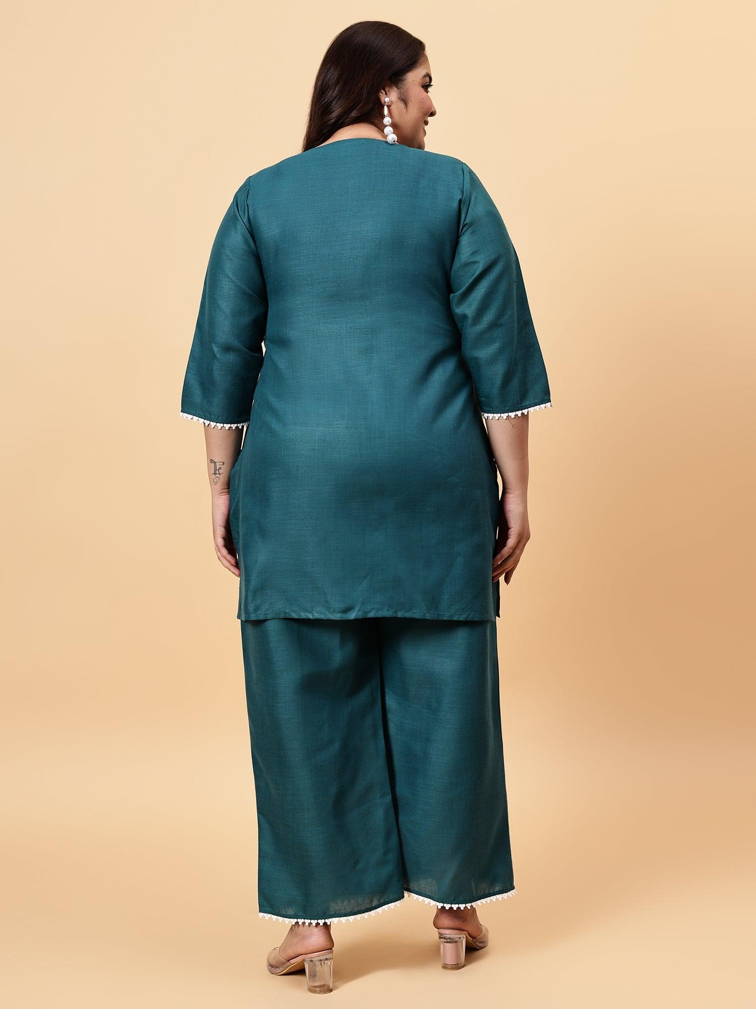 Bani Women Plus Size Emroidered Coord Set